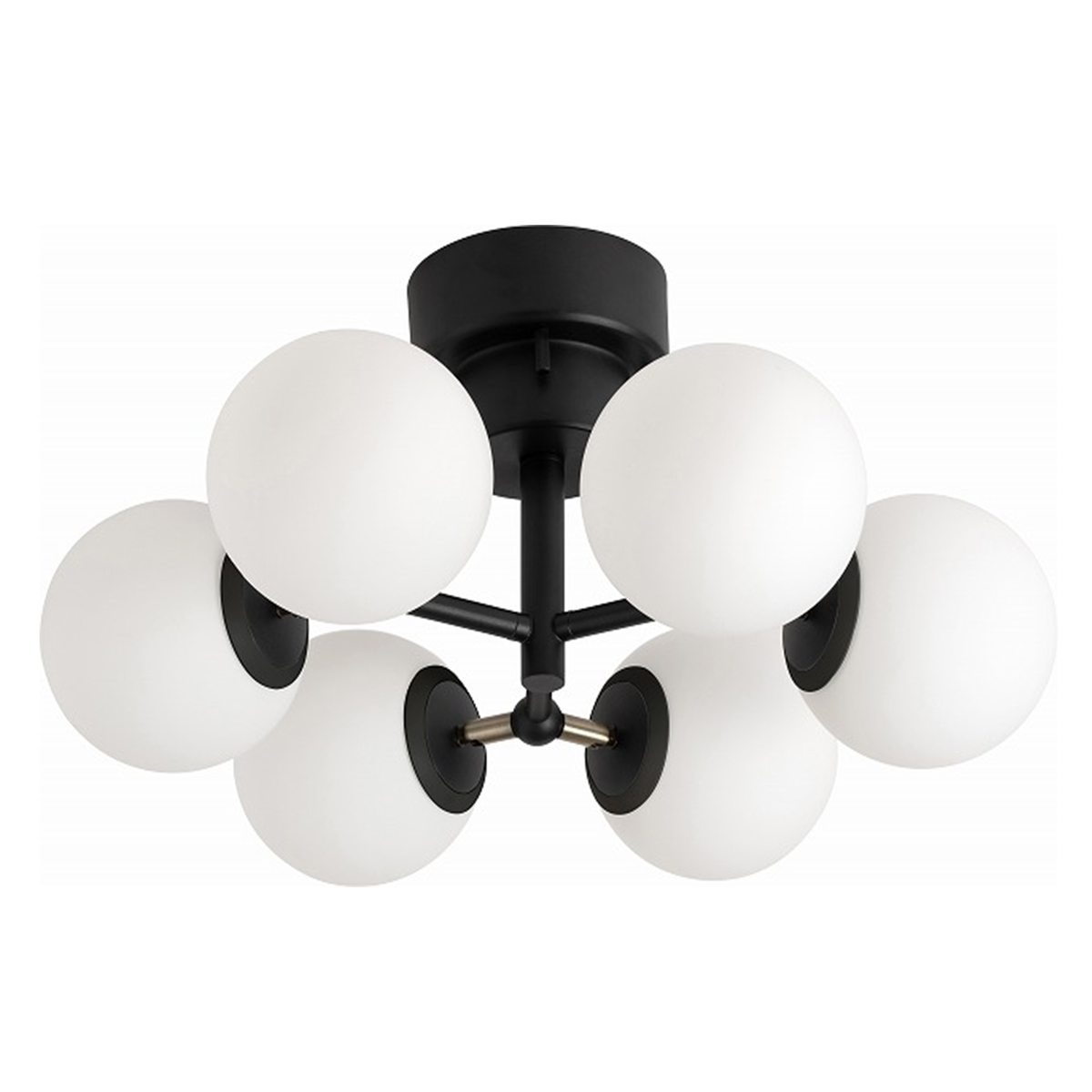 BRID　TINY GLASS CEILING LIGHT 6 Black/Milk glassタイニーガラス シーリングライト6灯 ブラック／ミルクガラス