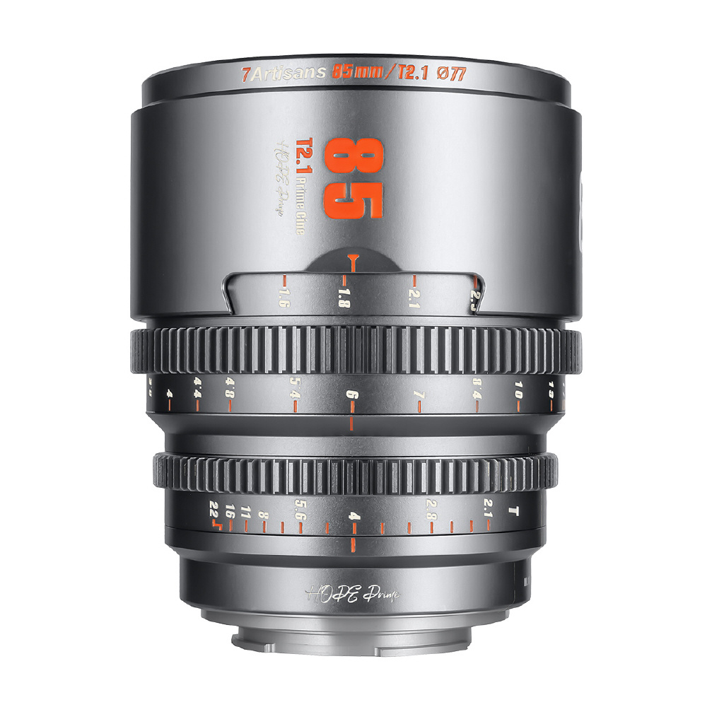 【欠品中・現在取り扱い無し】7A-HP85T21-X-T シネマレンズ 7Artisans HOPE Prime 85mm T2.1 Super 35mm 富士フイルムXマウント チタングレー 7A-HP85T21-X-T FUJIFILM X /単焦点レンズ ■