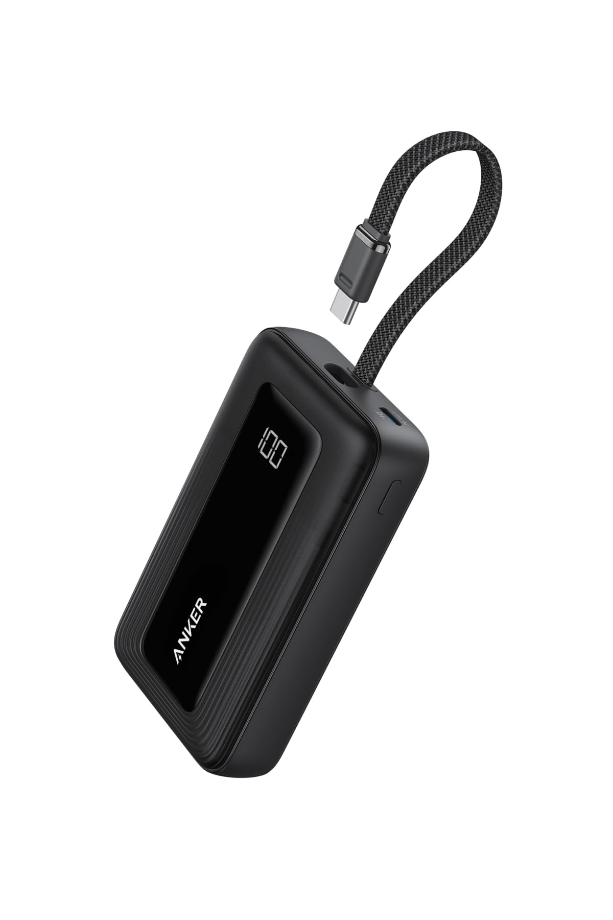 Anker Zolo Power Bank (10000mAh 30W Built-In USB-Cケーブル) (モバイルバッテリー 10000mAh 最大30W出力 USB-C ケーブル一体型 ディスプレイ搭載) PD PowerIQ搭載 PSE技術基準適合iPhone 16   15 Android iPad その他各種機器対応 (ブラック) ■