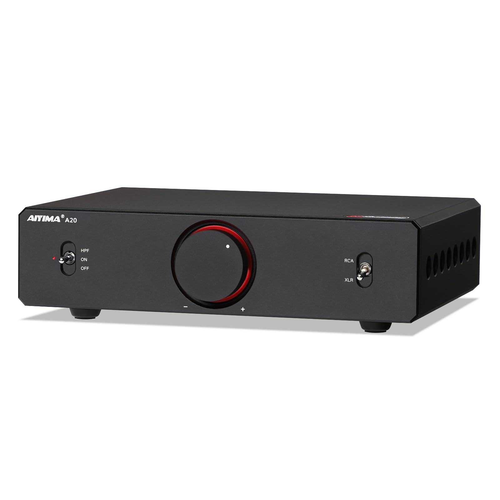 AIYIMA A20 ステレオアンプ TPA3255 2.1 チャンネル HiFi フルバランス回路 PFFB 300W*2 パワーアンプ BYPASS、 HPF 高通フィルタモード LME49720×2+NE5532×7 RCA XLR 入力、12V トリガー入力 家庭用オーディオシステム用 48V 5A GaN 電源アダプター付属 ■