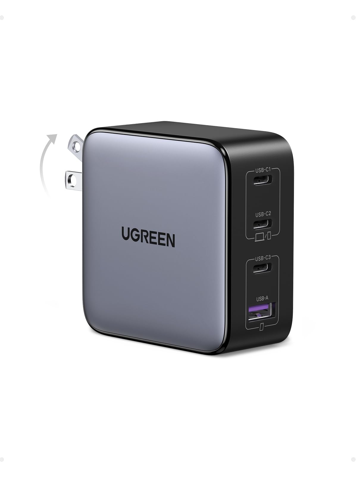 UGREEN Nexode 100W 充電器 急速 Type-C 4ポートUSB-C*3とUSB-A*1PD3.0 PPS GaNII 折り畳み式iphone17 16 15 14 MacBook Dell iPad Android対応 PSE適合 CD226 ■