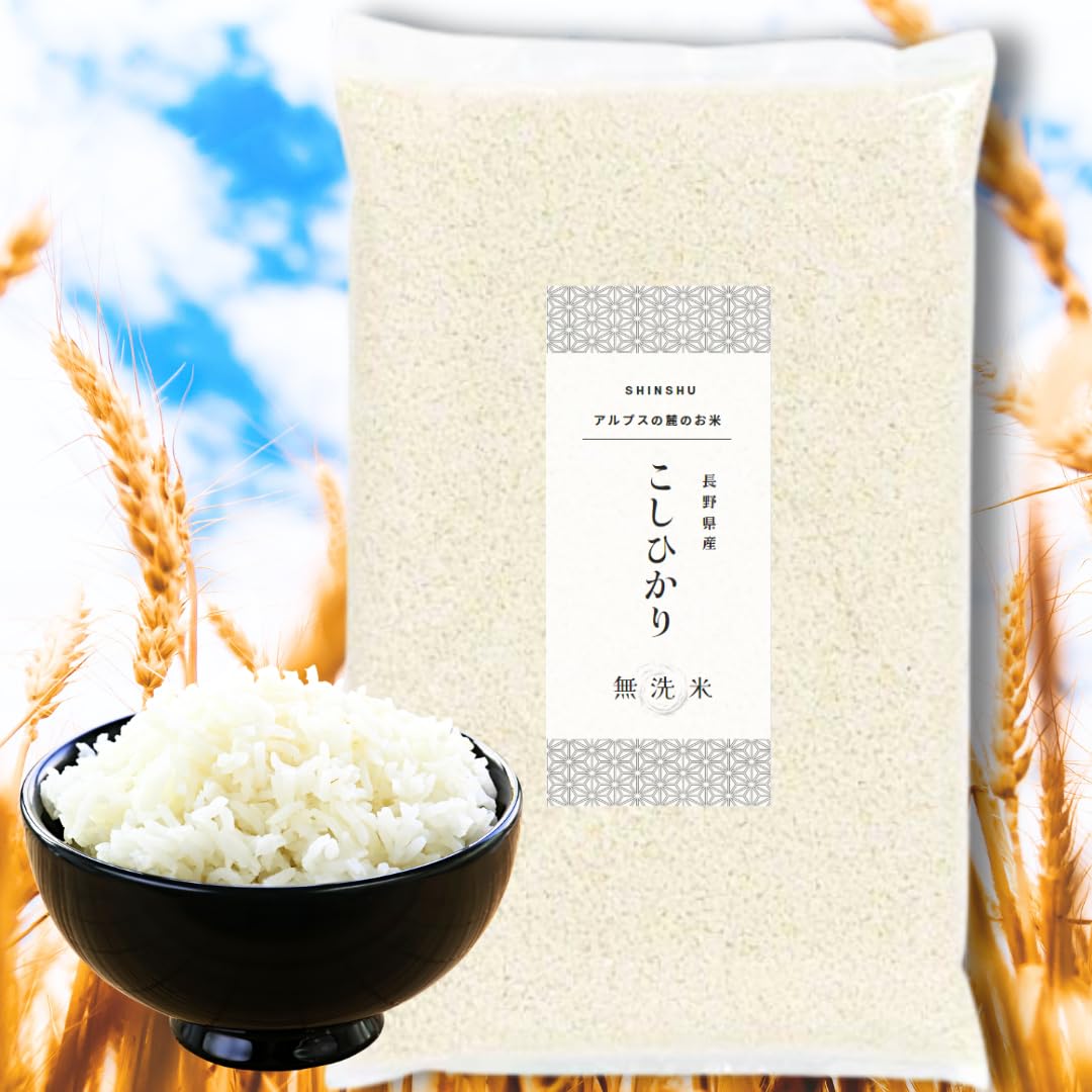 長野県産 コシヒカリ  信州アルプスの麓育ち 精米仕立てをお届け 8月下旬以降順次 新米 (令和7年度産 無洗米 コシヒカリ 5kg) ■