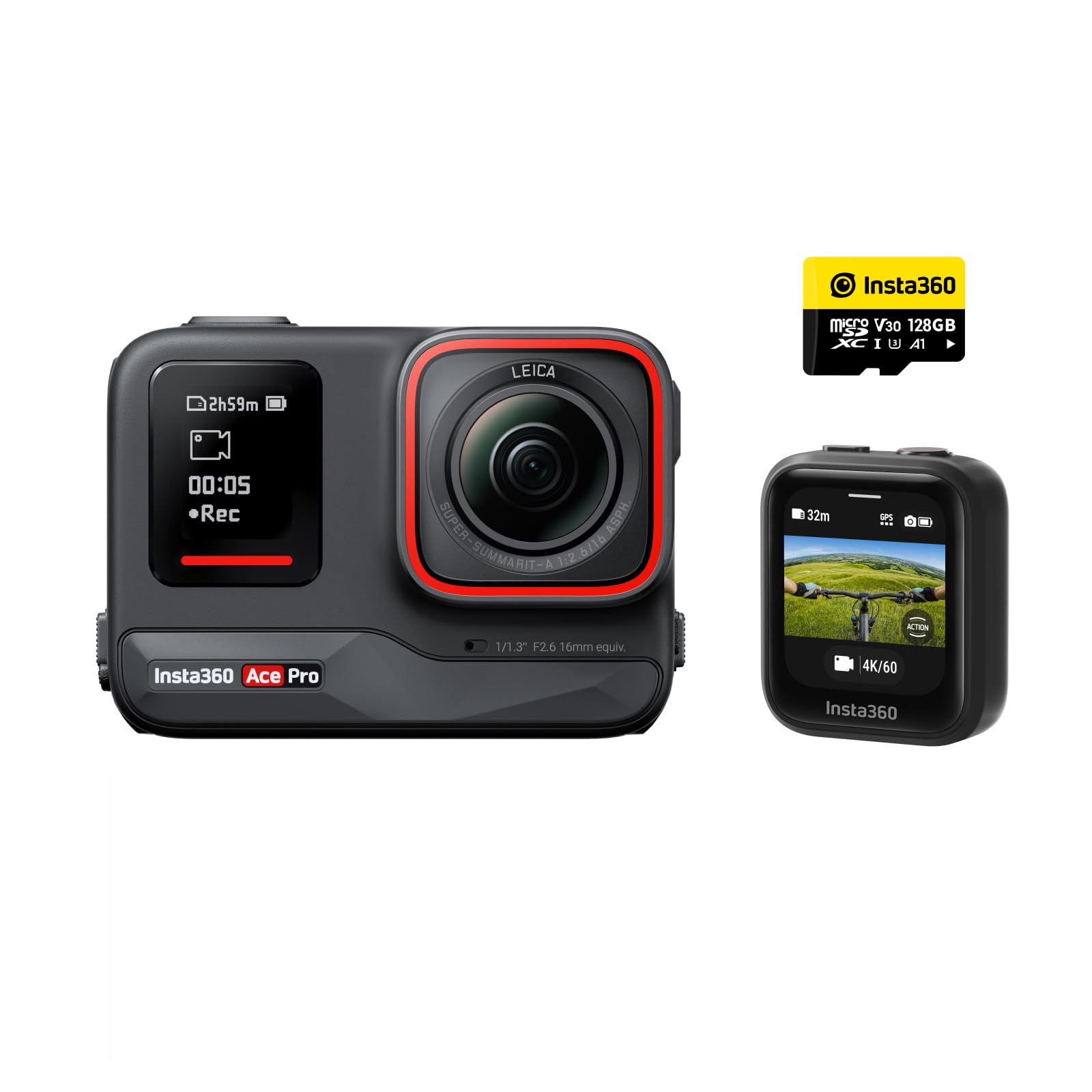 Insta360 Ace Pro - アクションカメラ 防水 1 1.3インチセンサーと5nmAI チップ搭載 AIノイズリダクション 圧倒的な画質 4K120fps 2.4インチフリップ式スクリーン 高度なAI機能 長時間 水中アクションカメラ GPS撮影キット ■