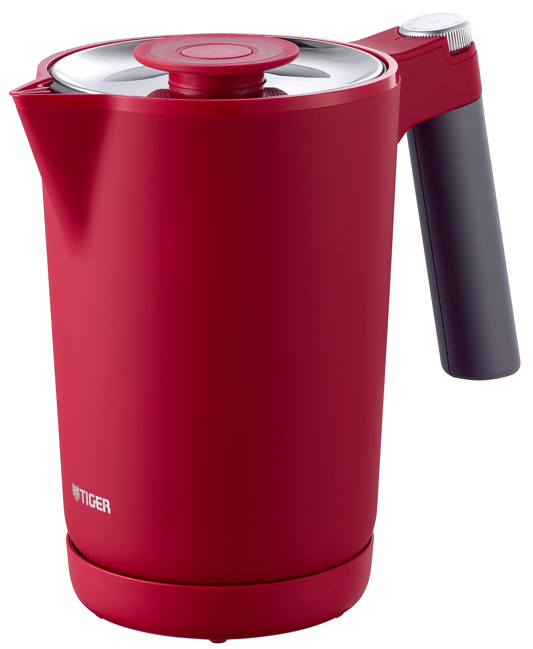 タイガー魔法瓶(TIGER) 電気ケトル 温度調節機能付き 湯沸かし コーヒードリップ ステンレス 1.0L 転倒お湯漏れ防止 カラだき防止 蒸気レス レッド PTQ-A100RR ■