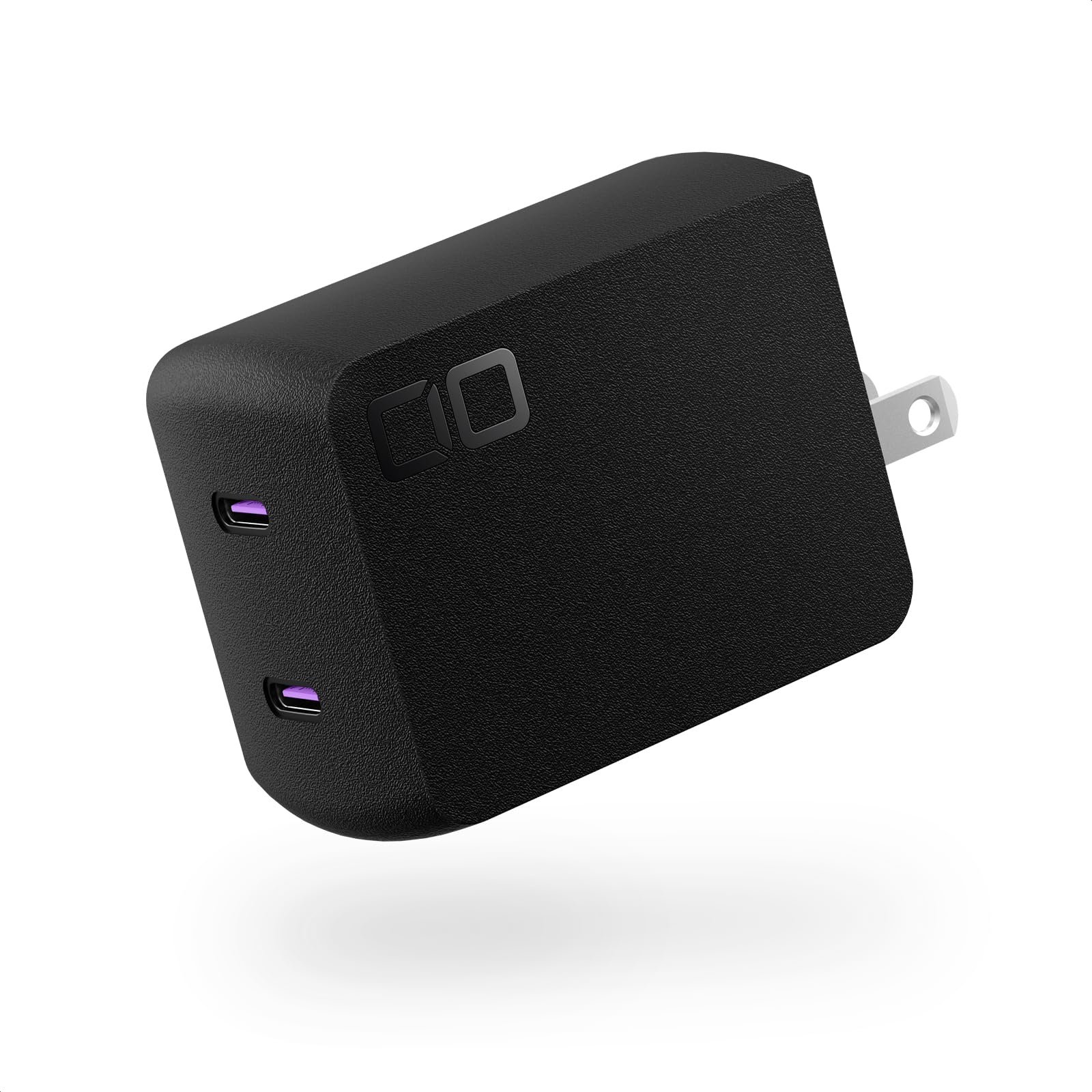 CIO NovaPort DUOⅡ 120W 単ポート100W 2台同時充電 合計120W 急速充電器 世界最小級 CIO独自技術 NovaIntelligence NovaEngine搭載 2ポート USB-C×2 ACアダプター コンセント 軽量 Macbook Pro Windows iPhone 17 Air 16 15 Android Galaxy ノートPC (ブラック) ■