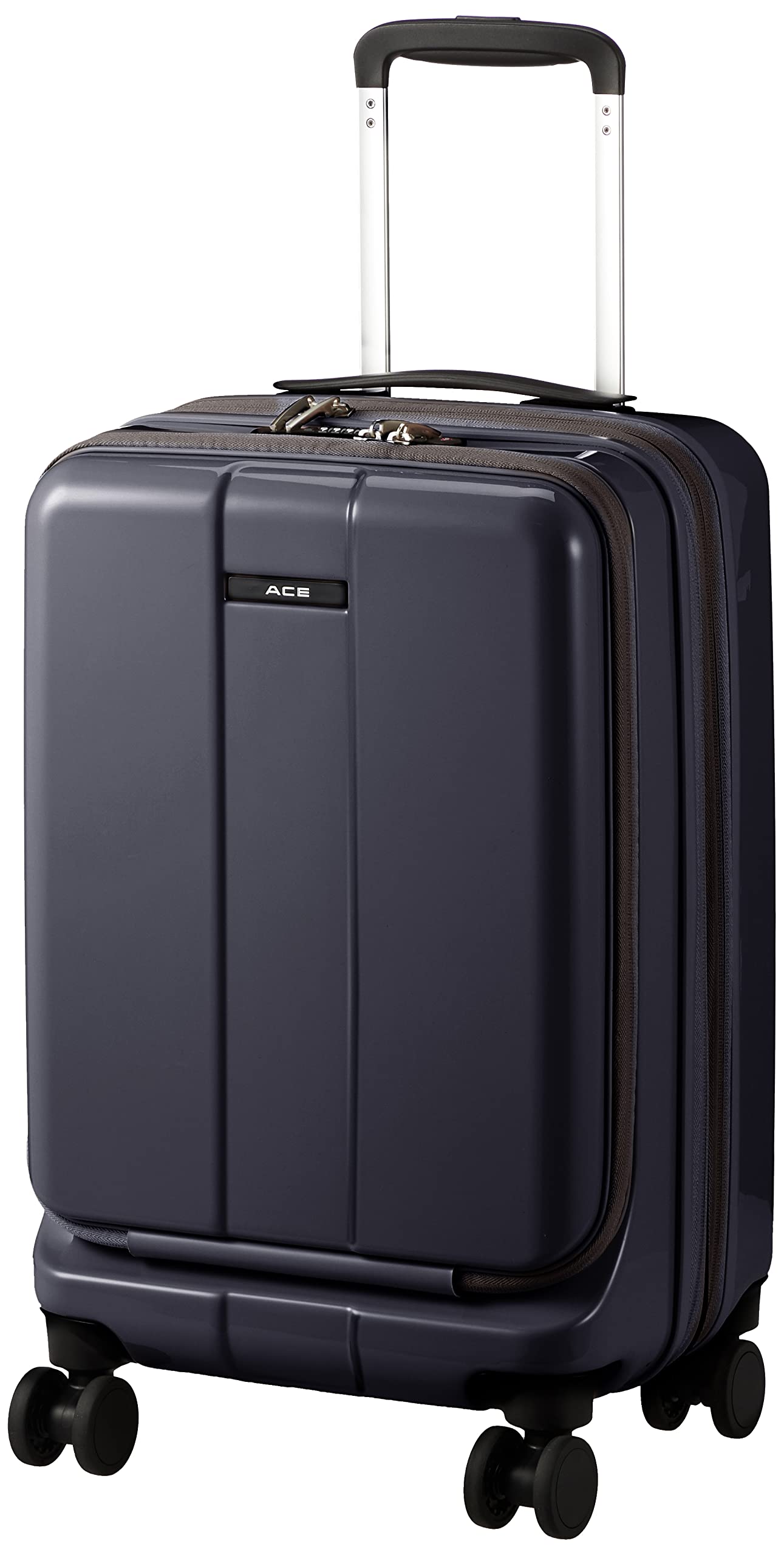 エース スーツケース フォールズ No.06905 機内持込 3.3㎏ 41L(拡張時) エキスパンド機能 キャスターストッパー フロントポケット付 13.3inchPC収納 55 cm ガンメタリック one size ■