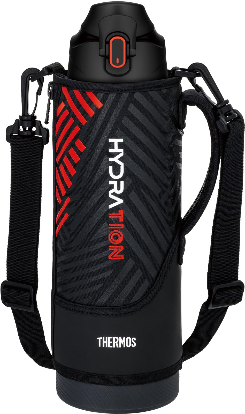 サーモス 水筒 真空断熱スポーツボトル 1.5L ブラックオレンジ 保冷専用 子供用 ポーチ付き 肩に優しいストラップ FJS-1500F BKOR ■