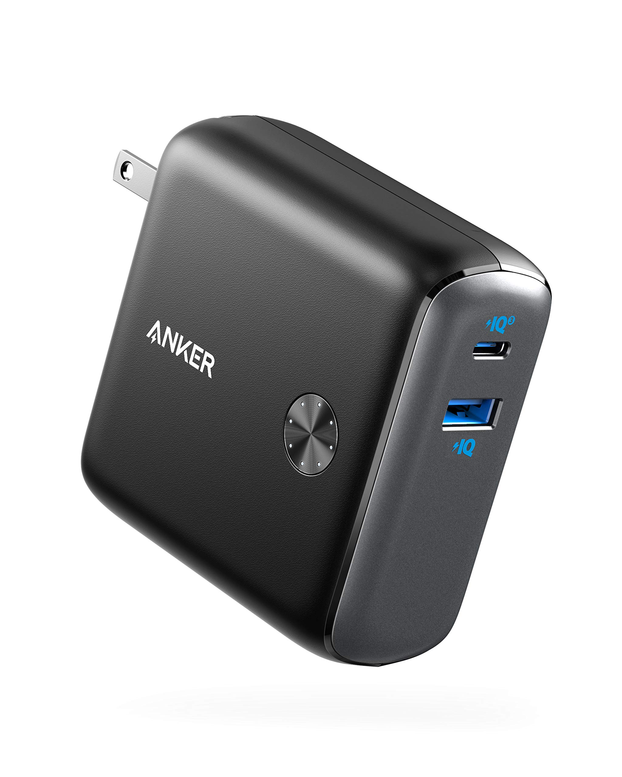 Anker PowerCore Fusion 10000 (9700mAh 20W PD モバイルバッテリー搭載USB充電器) コンセント一体型 折りたたみ式プラグ USB Power Delivery対応 PSE技術基準適合  iPhone 17   16   15 iPad Air Android その他 各種機器対応 (ブラック) ■
