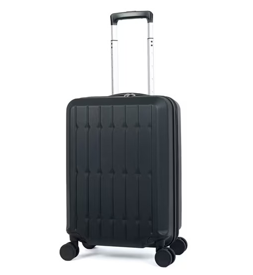 ALI6030SD18W スーツケース ジッパータイプ 宿泊目安:1～3日間 37L ドリンクホルダー付き ダブルキャスター マットブラック ALI-6030SD-18W