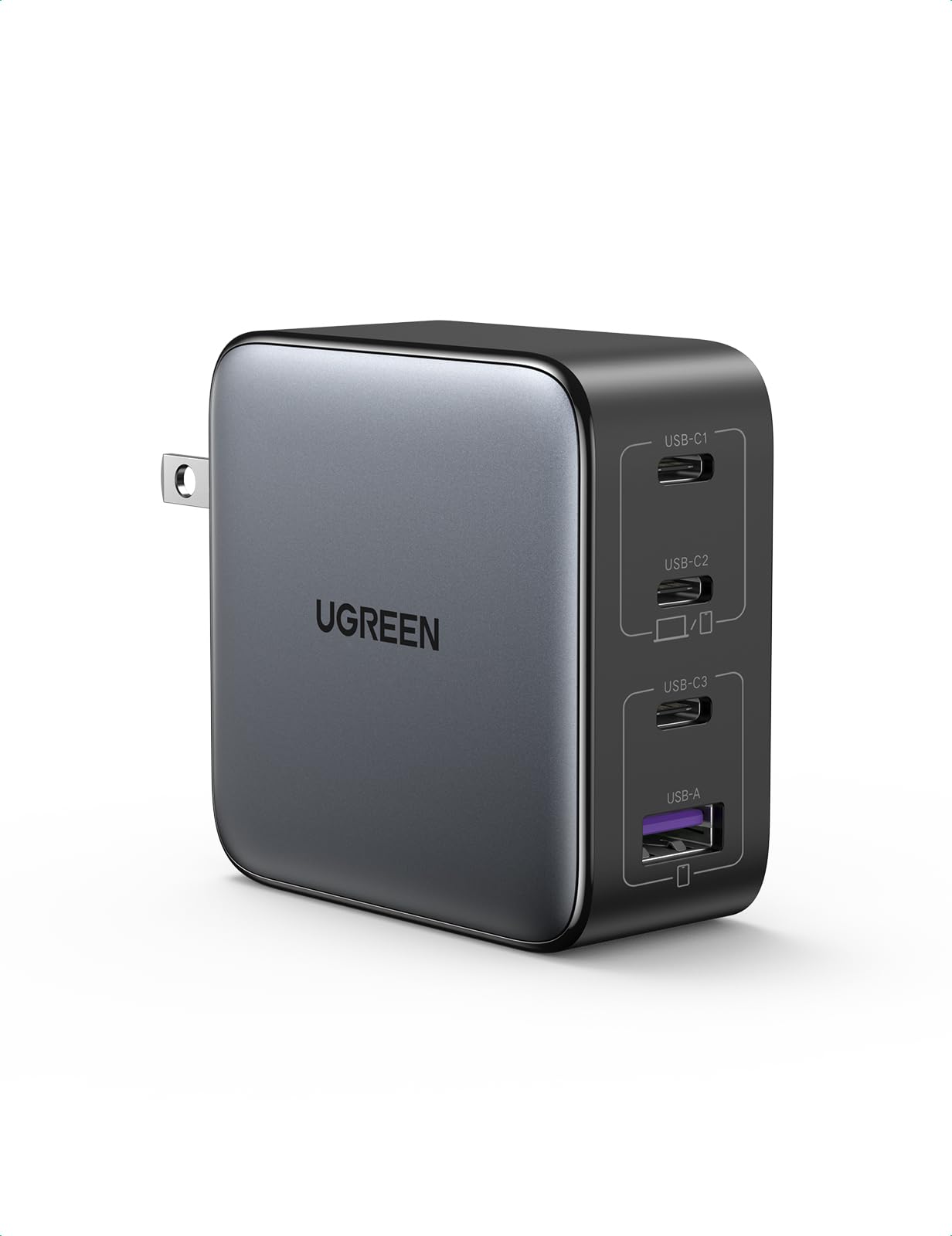 UGREEN Nexode 充電器 100W 4ポート 新生代GaN技術 Type-c充電器 USB-C*3とUSB-A*1 MacBook Dell iPad iPhone 全方位保護 1944P+1080P+1080P+1080P WDR ■