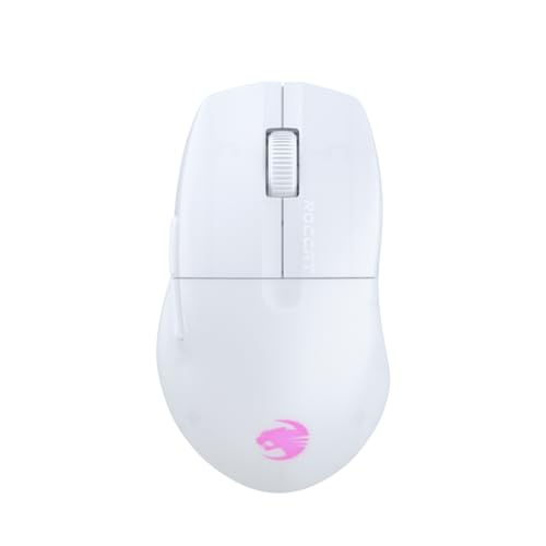 ★ROC-11-469-05 ROCCAT ゲーミングマウス PURE AIR 超軽量54g ワイヤレス ホワイト/白 2.4GHz無線/Bluetooth 光学式/26K/125時間持続/サイドボタン/オプティカルスイッチ/RGB/半透明 【日本正規代理店保証】