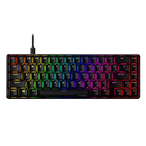 ★4P5D6AA ハイパーエックス(HyperX) HyperX Alloy Origins 65 小型 RGBメカニカルゲーミングキーボードHyperX赤軸 ゲーマー向け メーカー 2年保証 4P5D6AA#ABA ブラック