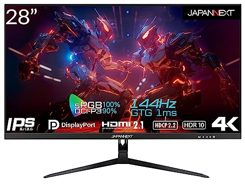 ★JN-IPS28G144UHDR JAPANNEXT 28インチ 4K(3840x2160)解像度 144Hzリフレッシュレート対応 4Kゲーミングモニター JN-IPS28G144UHDR HDMI DP PBP/PIP対応 sRGB 100% DCI-P3 90% VRR対応