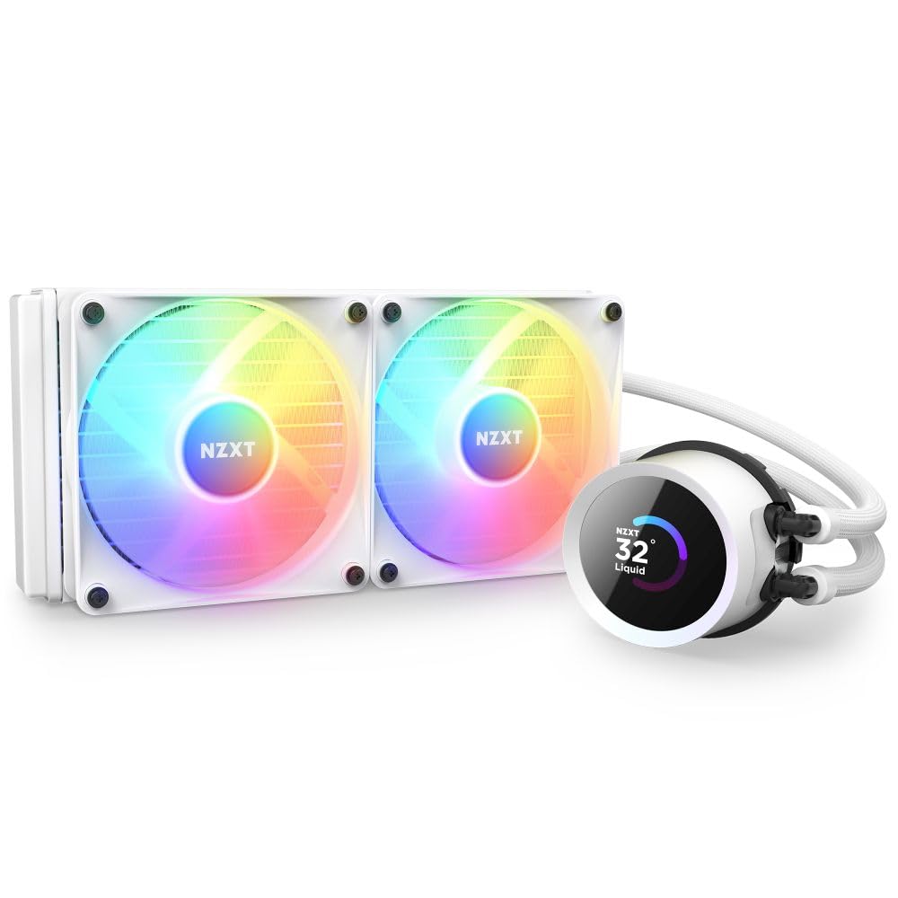 ★RLKR240W1 NZXT KRAKEN RGB 240 White 簡易水冷CPUクーラー RL-KR240-W1 120mm RGBファン 2基 3524