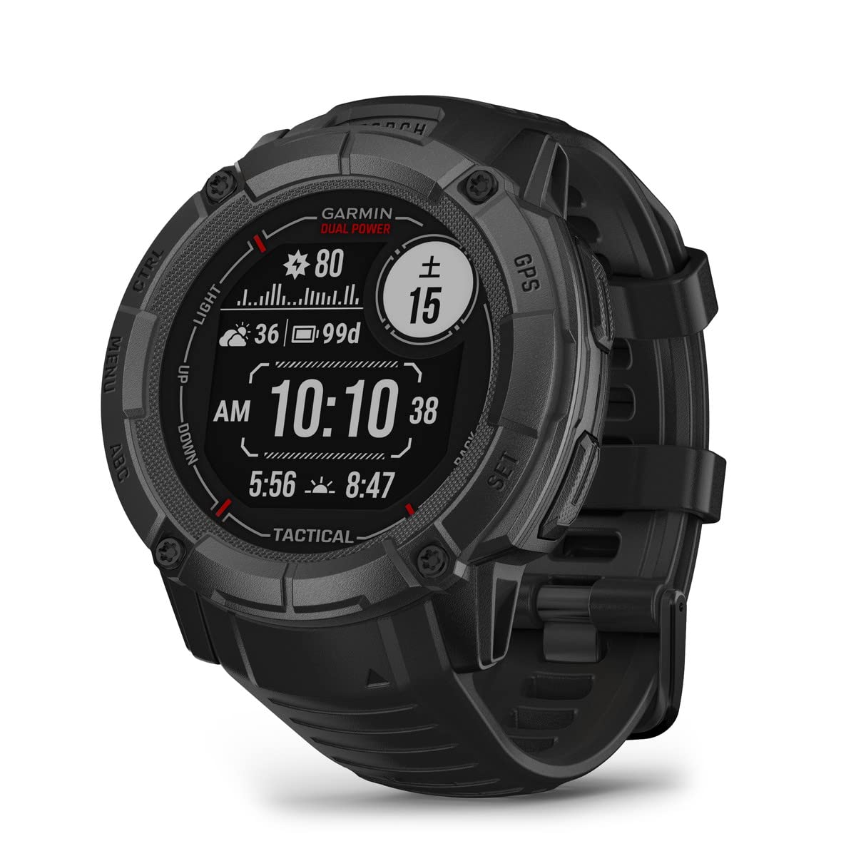 ★010-02805-72 ガーミン(GARMIN) Instinct 2X Dual Power Tactical Edition Black タフネスGPSスマートウォッチ Suica対応 防水 防塵 耐熱 ストレス値 心拍数 登山【日本正規品】