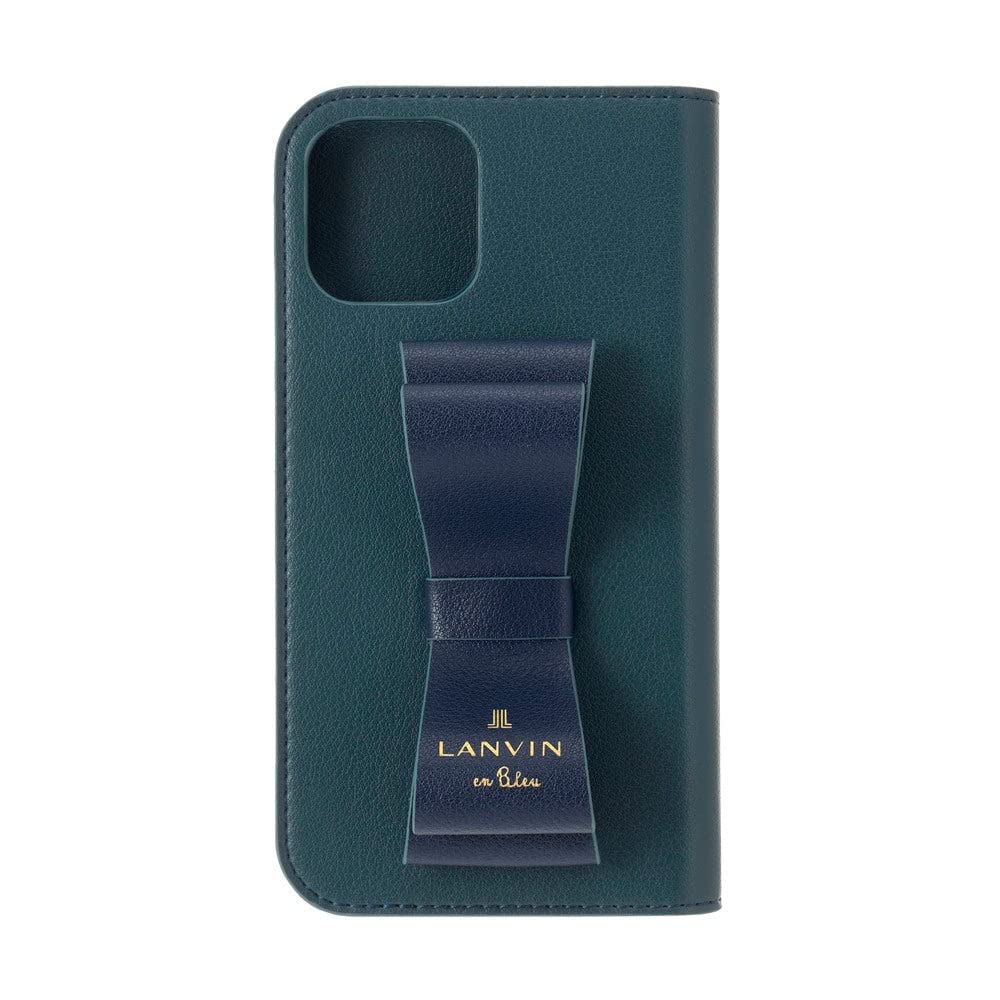 ★LBR2NVVWPIP2162 LANVIN en Bleu - Folio Case Stand & Ring Ribbon 2-Tone for iPhone 13 [ Navy/Vintage Blue ]