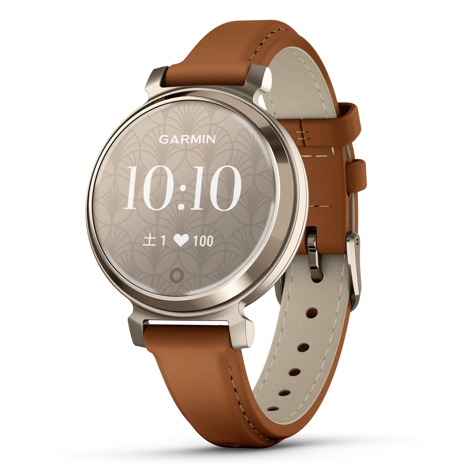 ★010-02839-50 ガーミン(GARMIN) Lily 2 Classic Tan Leather/Cream Gold [Suica対応モデル/フル充電で5日間稼働/睡眠分析/ストレス値/BodyBattery/スマートフォンと接続で電話、メール、LINEを通知/生理・妊娠トラッキング] 【日本正規品】