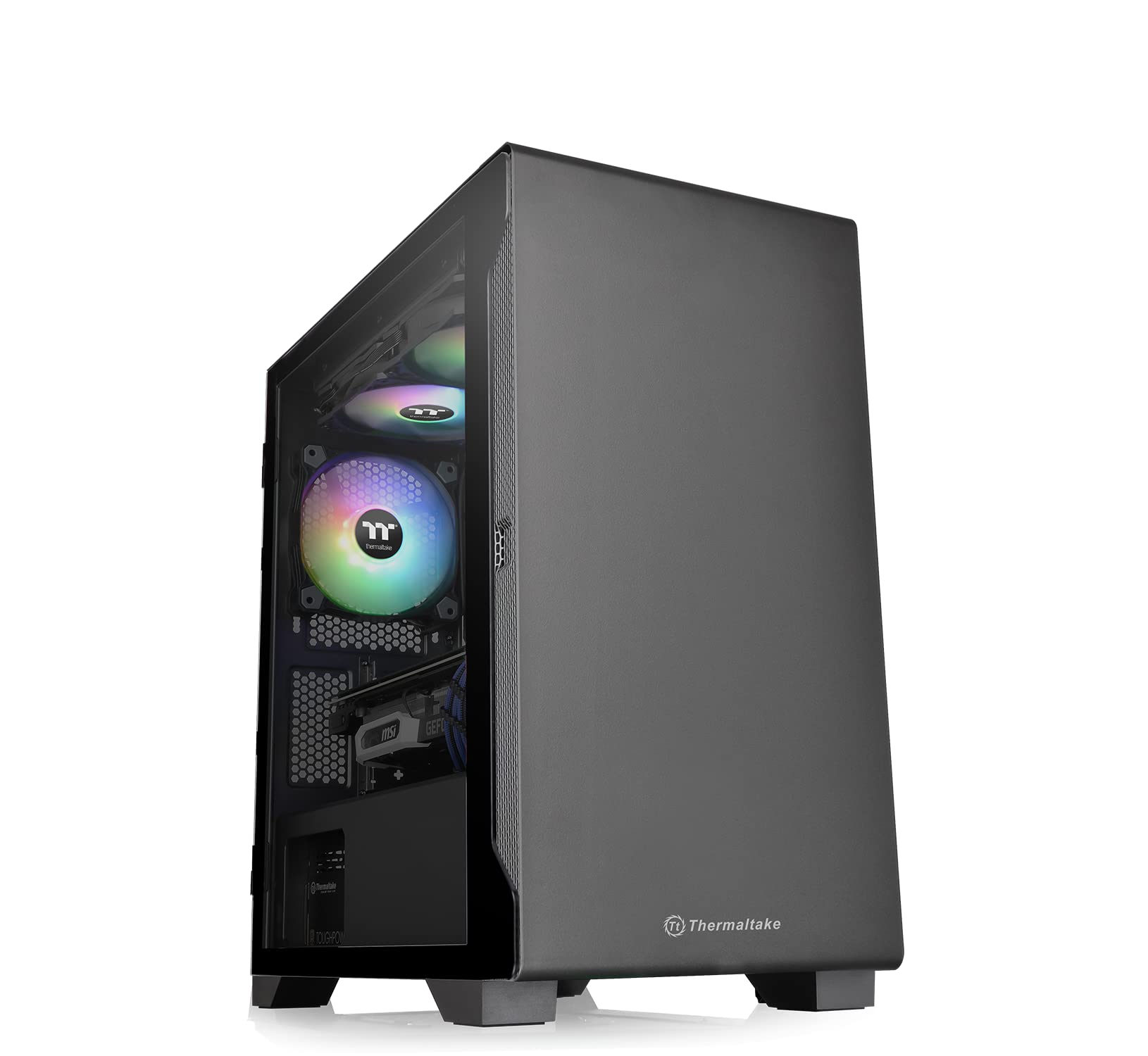 ★CA-1Q9-00S1WN-00 Thermaltake S100 TG 強化ガラス ミニタワーPCケース スイングドアパネル採用 CA-1Q9-00S1WN-00 CS7885 ブラック