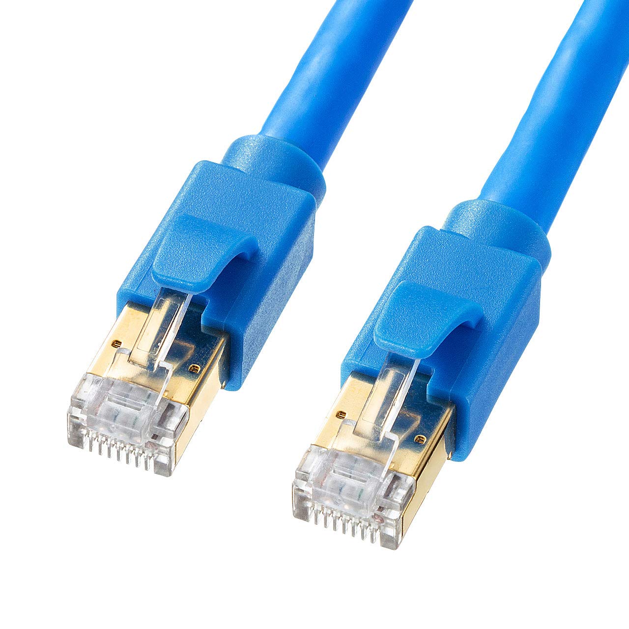 ★KB-T8-05BL サンワサプライ CAT8 LANケーブル (5m) 40Gbps/2000MHz RJ45 ツメ折れ防止 ブルー KB-T8-05BL