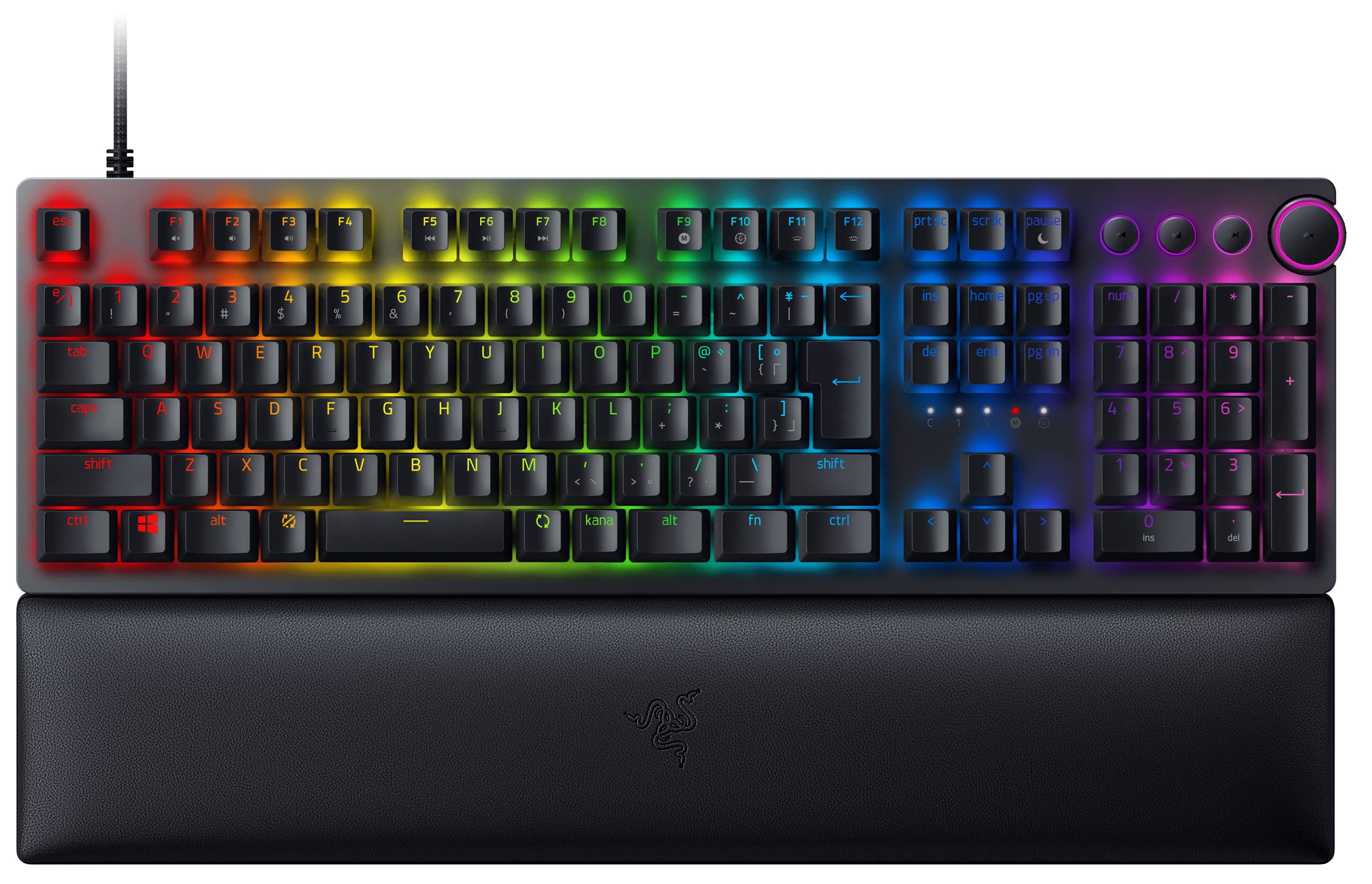 ★RZ03-03931500-R3J1 Razer ゲーミングキーボード Huntsman V2 JP Clicky Optical Switch 日本語 JP配列 オプティカルスイッチ クリッキー触感 静音 ダブルショット PBT キーキャップ リストレスト Chroma RGB 【日本正規代理店保証品】 RZ03-03931500-R3J1 Black