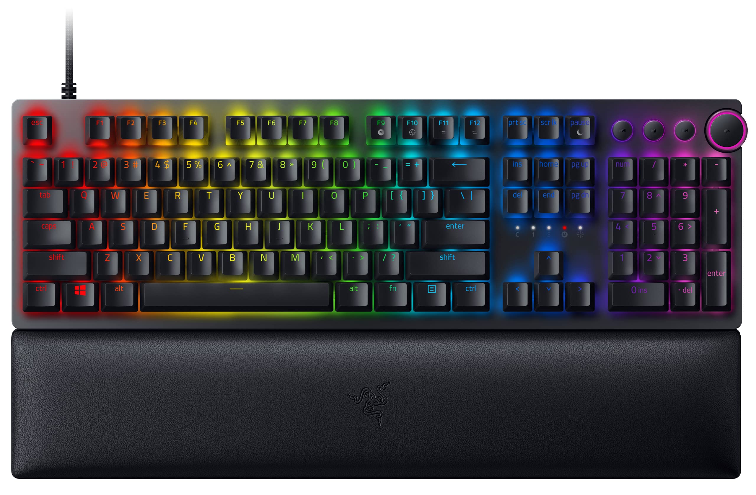 ★RZ03-03930100-R3M1 Razer Huntsman V2 Linear Optical Switch ゲーミングキーボード 英語 US配列 オプティカルスイッチ リニア触感 静音 ダブルショット PBT キーキャップ リストレスト デジタルダイヤル & 4メディアキー Chroma RGB 【日本正規代理店保証品】 RZ03-03930100-R3M1 Black