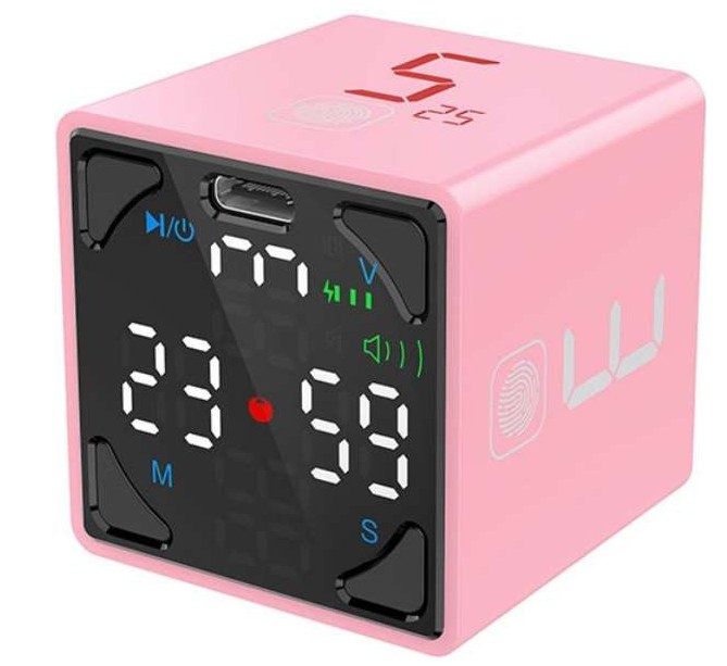 TK1PI1 llano TickTime Cube 楽しく時間管理ができるポモドーロタイマー ピンク TK1-PI1