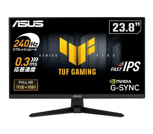 VG249QM5A ゲーミングモニター TUF Gaming ブラック 23.8型 /フルHD(1920×1080) /ワイド /240Hz　ASUS
